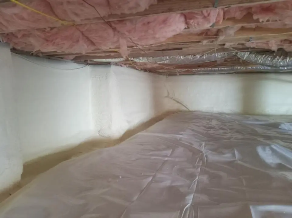 Crawl space encapsulation with closed-cell spray foam for Metal Roof Coating in Winchester